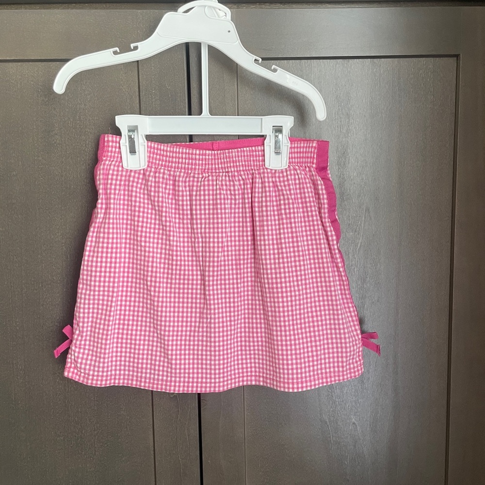J.Khaki Pink Gingham Skirt with Bow Accents